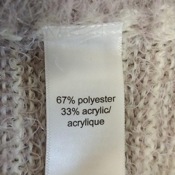 (1273) Maurice Fuzzy Gray & White Striped Sweater Size XL - Picture 8 of 9